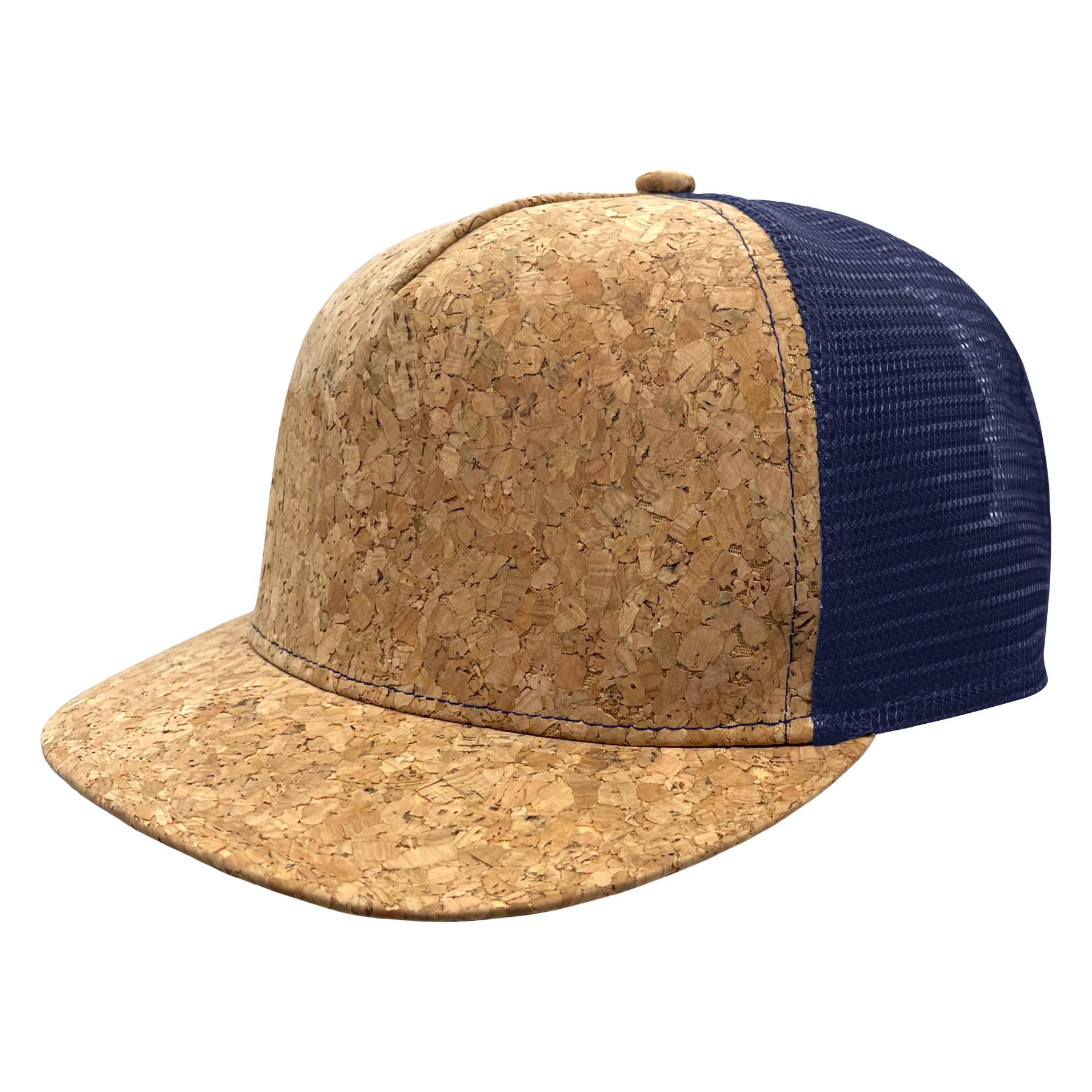 FlyFlyPromos - Cork Flat Visor 5 Panel Snapback Mesh Back Trucker Hat Image 11 - Promotional Product